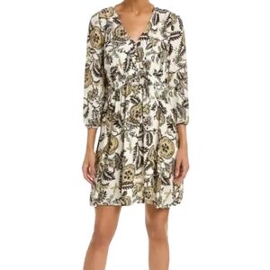 ba&sh Volver Floral Paisley Dress Ecru Size Small